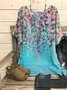 Linen Floral Short Sleeve Top