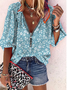 Plus size Floral Printed Sleeve Tops