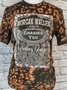 Vintage Leopard Short Sleeve Crew Neck Jersey T-shirt