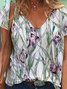 Short Sleeve Cotton-Blend Shift Floral T-shirt