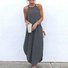 Solid Halter Holiday Maxi Weaving Dress