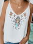 A-Line Floral Sleeveless T-shirt