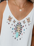 A-Line Floral Sleeveless T-shirt