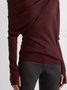 Solid Casual One Shoulder Long Sleeve T-shirt