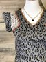 Sexy Leopard Floral-Print Vintage Shift T-shirt