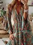 New Women Chic Vintage Boho Hippie Shift Holiday Floral 3/4 Sleeve Weaving Dress