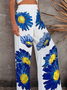 Long Sleeve Floral Casual Pants