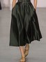 Vintage Plain Short Sleeve Casual Weaving Dress