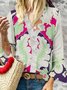 Long Sleeve Abstract Casual Tops