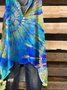 V Neck Sleeveless Cotton Abstract Tops