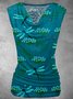 Polyester Cotton Sleeveless Vintage Animal Top