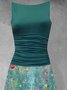 Vintage Printed Sleeveless Knitting Dress