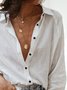 Casual Shirt Collar Long Sleeve Blouse