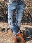 Leopard Patch Jeans