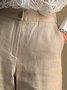 Women's Plain Casual Shift Buttoned Shorts
