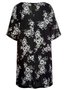 Vintage Short Sleeve Floral Printed Plus Size Casual Knitting Dress