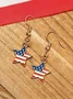 New Independence Day fashion oil drop American flag Earrings, European and American pentagram star heart flag Earrings