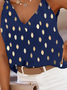 Cotton-Blend Polka Dots Casual Tanks & Camis