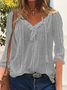 Plus size Casual V Neck Tops