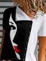 Casual Short Sleeve Printed Tops