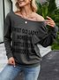 Sweet Old Lady More Like Battle-Tested Warrior Queen Casual Long Sleeve Cotton-Blend Sweatshirt