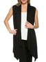 Solid Casual Sleeveless Knit coat