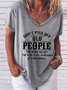 Short Sleeve V Neck Plus Size Printed Tops T-Shirts