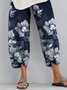 Printed Pockets Casual Pants