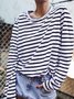Stripes Casual Crew Neck T-shirt
