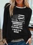Long Sleeve Round Neck Printed Tops T-Shirts