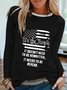 Long Sleeve Round Neck Plus Size Printed Tops T-Shirts