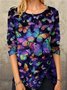 Floral-Print Butterfly Statement Tops