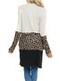 Casual Leopard Shift Paneled Cardigans