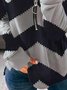 Long Sleeve Round Neck Striped Tops