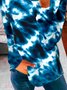 Cotton-Blend Casual Floral-Print Ombre/Tie-Dye Top