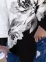 Casual V Neck Printed Long Sleeve Tops