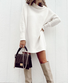 Plain Shift Turtleneck Knitting Dress