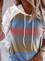 Hoodie Casual Color-Block Long Sleeve Sweatshirts