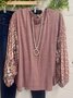 Round Neck Printed Long Sleeve Tops