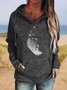 Personalized Basic Regular Feather Print Long Sleeve Sweatshirt