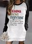Personalized casual letter printing contrast color loose dress
