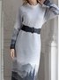 Casual Landscape painting Knitting Dress