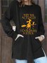 Casual Letter Round Neck Long Sleeves Top