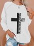 Casual Long Sleeve Round Neck Plus Size Printed Tops Sweatshirts