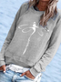 Long Sleeve Dragonfly Printed Sweatshirt
