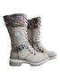 Retro Casual Stitching Zipper Lace-up Combat Boots
