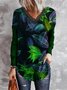Holiday Cotton-Blend V Neck T-shirt
