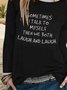 Casual personality basic letter print hit color long-sleeved T-shirt
