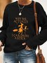 Casual Long Sleeve Round Neck Printed Top Sweatshirt