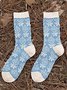 Personalized Embroidery Flower Love Cotton Socks